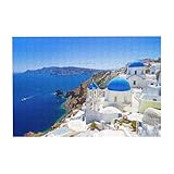ギリシャのサントリーニ島の絶景 木製ジグソー ジグソーパズル 知育玩具 300 ピース 減圧 レジャー インテリア プレゼント 大人子供向け パズル装飾画 初心者向け 壁飾り 学生 38cm×26cm
