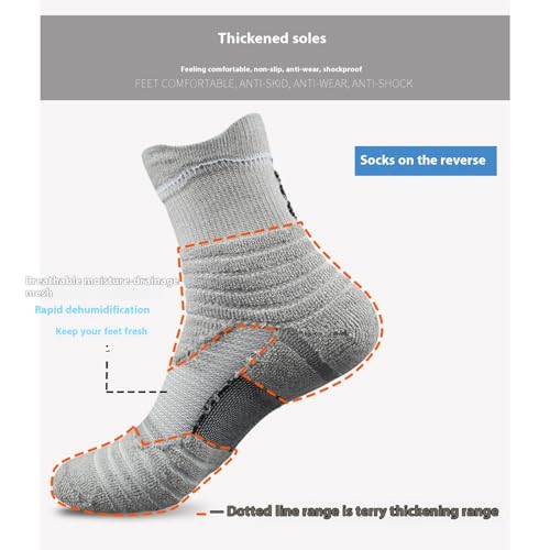 Unisex Athletic Running Socks Cushioned Breathable Moisture Wicking Arch Support Series 174