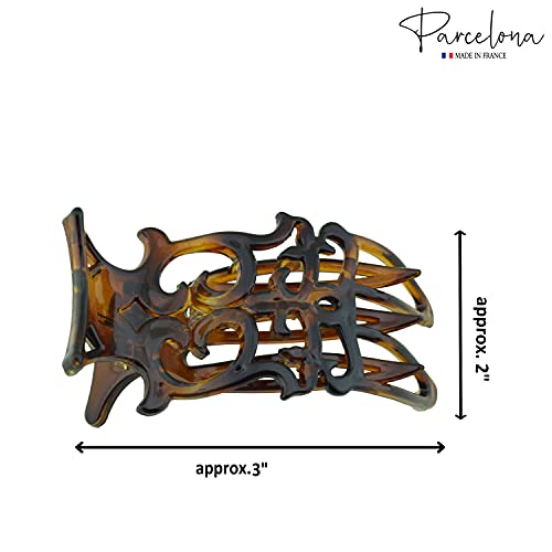 Parcelona French Intricate Celluloid Small Shell Slide In Side Slider Hair Updo Claw For Fine Hair #TOP4