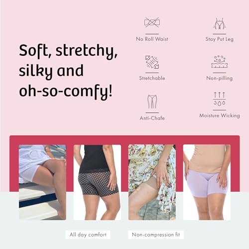Image of Undersummers Classic Shortlette, Thigh Anti Chafing Shorts Women Slip Shorts for Women Under Dress, Undergarments for Dresses