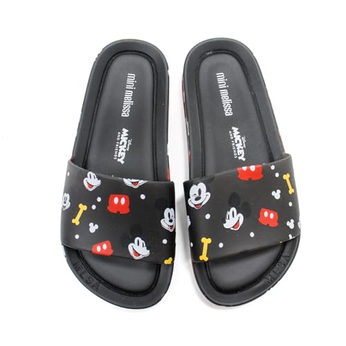 MINI MELISSA Girls Beach Slide With Mickey And Friends, Transparent Black,1 M US