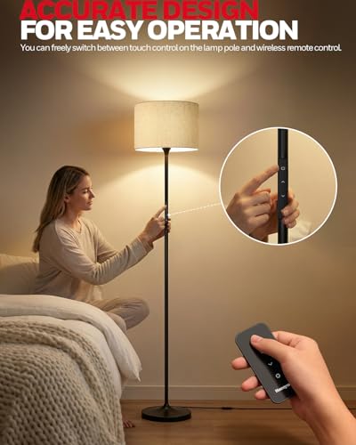 Image of Honeywell F3 LED Floor Lamp, Dimmable Standing Lamp with Remote Control