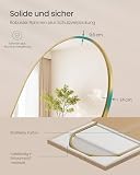 SONGMICS Miroir Intégral, Miroir Arqué sur Pied, à Poser au Sol, Cadre en Alliage d’Aluminium, Verre Trempé, pour Chambre, Salon, Dressing, Coins Arrondis, 160 x 50 cm, Doré Clair LFM051AB01 - 6