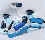 Blue Premium PU Leather 7 Piece Set for Couple Luxury Bedroom Sport Fashion Single