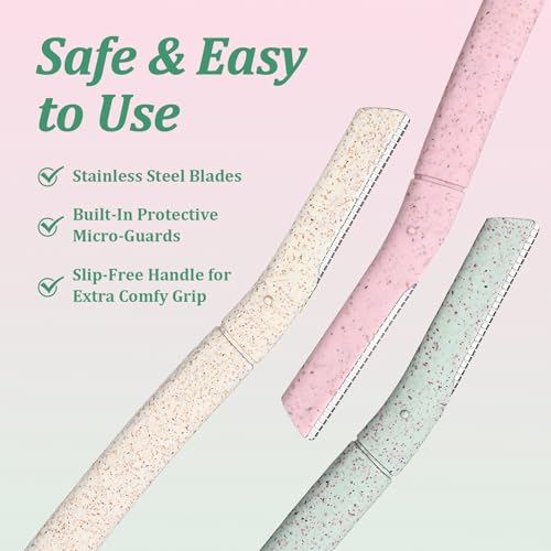 Ptwola Dermaplaning Tool 9 Pcs Eyebrow Razors for Men and Women Facial Shaver Face Peach Fuzz Hair Removal Shaving and Skin Exfoliating Dermaplane Facial Razor - Image 5