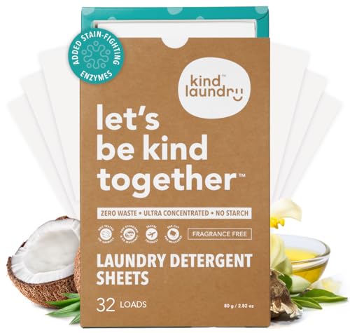 Kind Laundry Detergent Sheets with Stain-Fighting Enzymes - Plant Powered