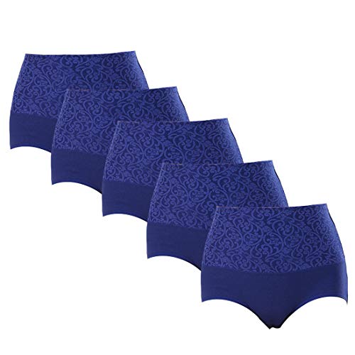 Yefree Sexy BaumwollSlips für Damen Hohe Taille Muster Vollständige Abdeckung atmungsaktive Hipster Höschen 5Packs Cover