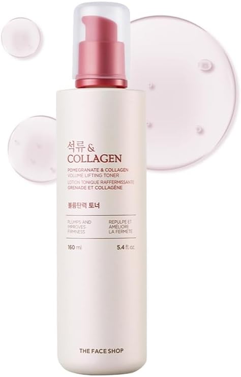 The Face Shop Pomegranate and Collagen Volume Lifting toner with Pomegranate Extracts to nourish & brighten skin|Face Toner for Anti-Ageing, Bright & firm Skin| Suitable for all skin types, 160ml