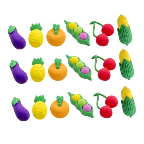 AGFELO 4セット かわいい果物と野菜デザイン消し 小学生向け軽量素材 用筆記具 消し跡がきれいで使いやすい