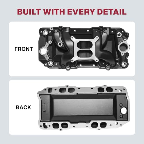 Image of 7561 53026 Air Gap Intake Manifold Dual Plane Aluminum Compatible with Chevy Big Block BBC 396 402 427 454 6.5L 6.6L 7.0L 7.4L V8 Engine 1966-2000