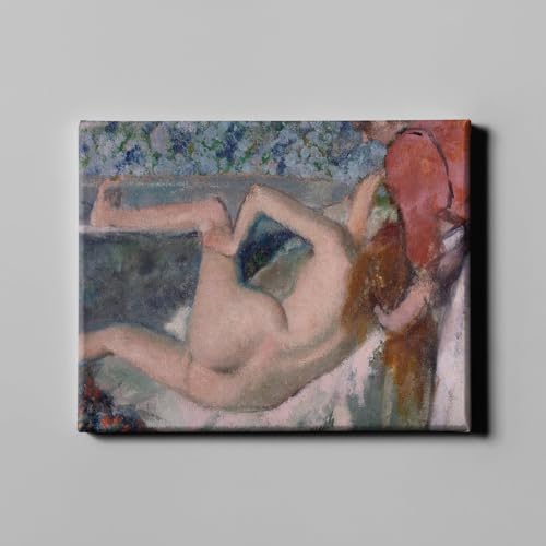 Lienzo de Edgar Degas After The Bath, póster decorativo de tamaño mediano