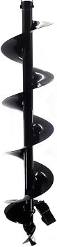 Rice Hydro 8 Post Hole Auger Bit | Power Head Attachment for Gas Post Hole Digger | Tool for Digging Electric Fence Posts, Signs & Planting | Made in The USA