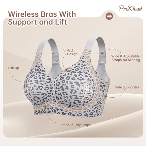 Image of ProKloud Jelly Bras for Women No Underwire Wireless Bra with Support and Lift Full Coverage Plus Size Comfy Seamless Bra