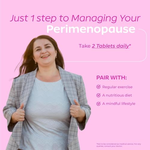Image of Arth Perimenopause Support | Pack of 2 | Menopause Supplement for Women to Help with Hot Flashes, Mood Swings, Night Sweats & Hormonal Balance with Ashwagandha, Chasteberry & Soy Isoflavones | 120 Veg Tablets