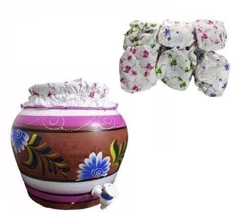 Cotton Pot Cover & Strainer – Washable, Collapsible, Reusable Cloth with Adjustable Rubber Grip for Matka/Pot (Pack of 1) (Cotton Pot Cover)-image-2