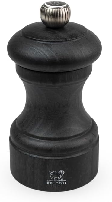 Manual pepper mill, beech wood with matte white finish, 10 cm