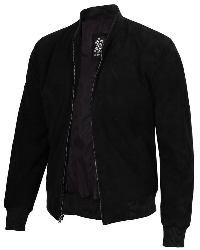 suède leather zip knit jacket black 2XL Suede Zip Jacket - Black – Corridor
