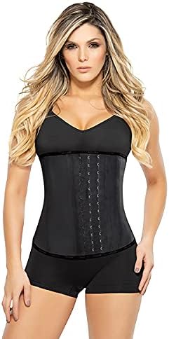 Ann Chery Corset Waist Trainer for Women - Colombian Waist Cincher - 3 Hook Latex Body Shaper Black