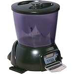 dobar® Teich-Fischfutterautomat - Programmierbarer Fisch-Futterspender mit LCD-Anzeige für draußen - Automatischer Fish Feeder - 22 x 22,5 x 26,5 cm - Grün