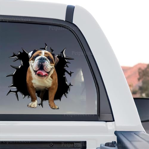 Image of Cute Dog Stickers for Car Window Decals Waterproof Funny Sticker (English Bulldog Decals)