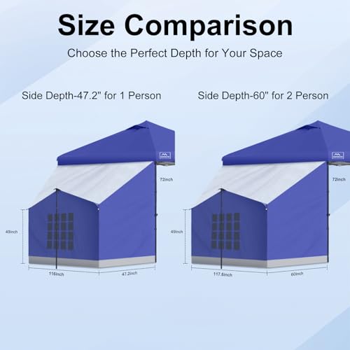 Image of KAMPKEEPER Side Tent,1 /2 Person Camping Tent for 10' x 10' Pop Up Canopy