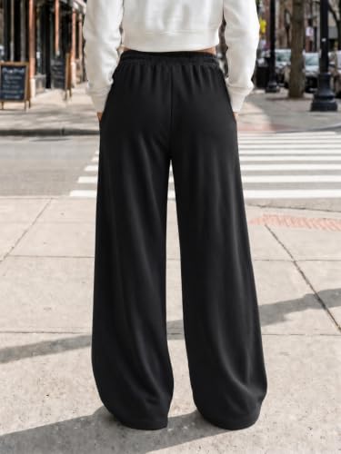 Fisoew Womens Wide Leg Sweatpants Baggy Drawstring Waist Casual Long Pants - image 5