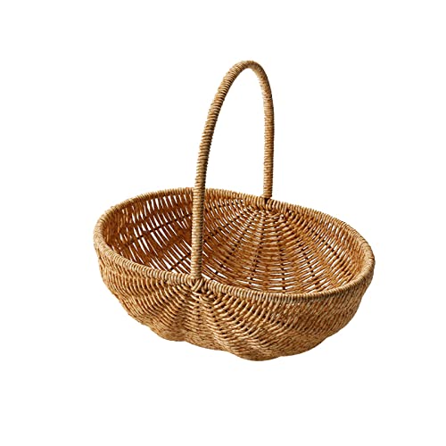 Sharplace Organizador de Cestas de Almacenamiento, Cesta de Picnic Portátil para Acampar Al Aire Libre, Maceta, Cesta de Flores Rústica para Bodas, Arreglos FLO, 27cmx27cmx20cm, Individual