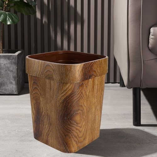 Cubo de basura de plástico de gran capacidad con diseño retro para hogar 8