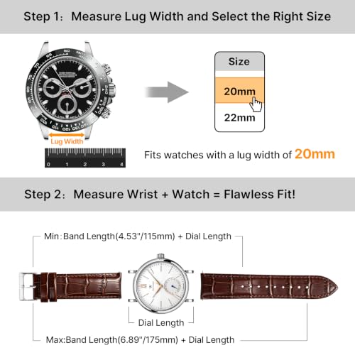 Image of Fullmosa Bamboo Grain Genuine Quick-Release Leather Watch Strap