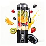 FRZA Licuadora Portátil Recargable USB, Batidora de Vaso Personal para Smoothies y Zumos, con Función Auto y Pulse, Color Negro
