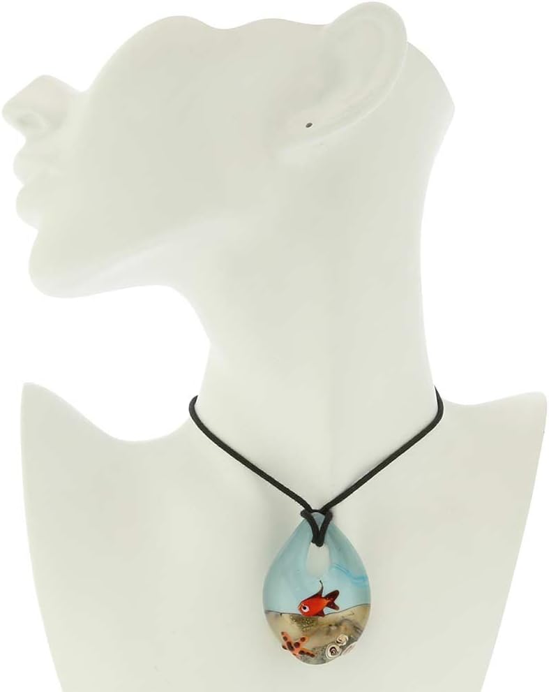 Glass Of Venice Murano Glass Ocean Life Teardrop Pendant