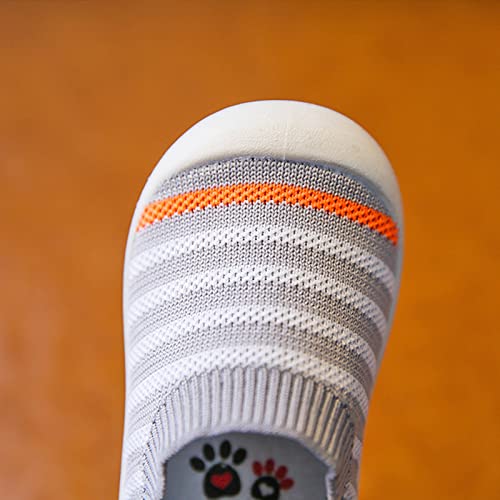 Toddler Floor Socks Cute Child Shoes Boy Girl Walking Shoes Infant Non Slip First Walking Shoes Breathable Mesh Shoes (Grey, 18-24Months) #TOP6