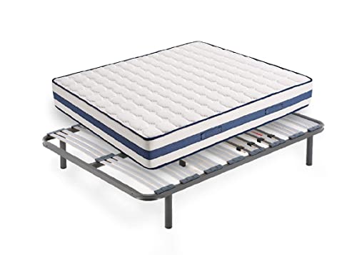 HOGAR24 ES Somier Multiláminas con Regulación Lumbar + Juego de Patas de...