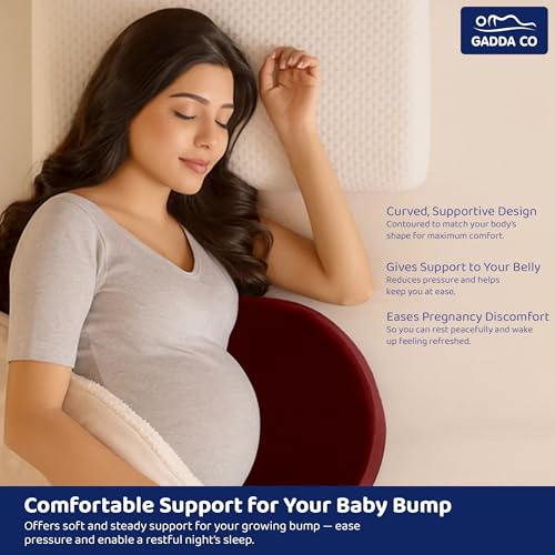 Image of GADDA CO Pregnancy Pillow for Women | Maternity Pillow for Pregnant Women Sleeping | Memory Foam Pregnancy Wedge Pillow for Belly & Back Support | Pillow for Maternity & Pregnant Moms | Maroon