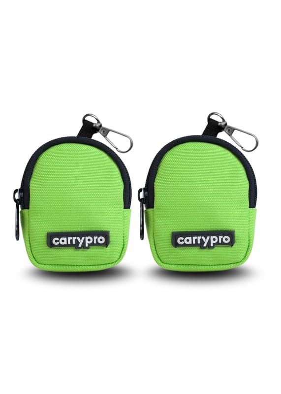 Image of CarryPro PRO Coin Pouch with Zipper for Multipurpose Usage for Adults and Kids, Medium Size, Pack of 2 (Neon Green)