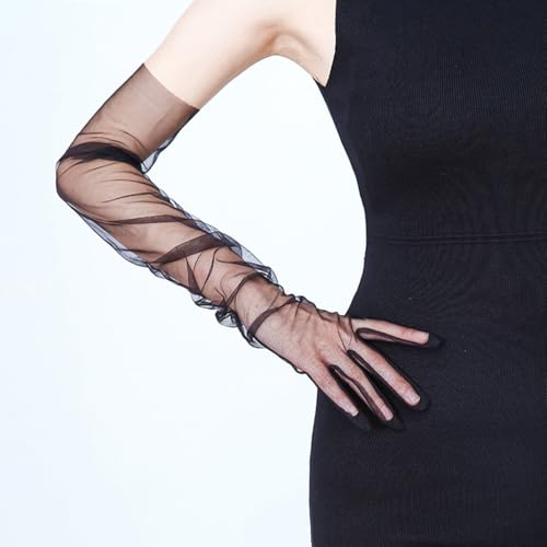 Mesh Gloves Women Tea Party, Black Mesh Gloves for Women, for Halloween,Wedding,Tea Party,Masquerade,Wedding Dinner2