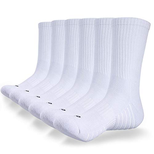 coskefy Sports Socks Thick Cushion Walking Thermal Crew Athletic Socks for Outdoor Work Hiking Trainer (6 Pairs)