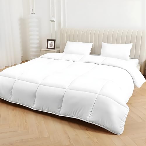 DN COLLECTION Double Duvet 15 Tog | Premium Microfibre Duvet Double | Winter Cosy Night Box Stitched Design Quilts | Soft Touch Anti-allergy & Feels Like Down Double Quilt (200x200cm)