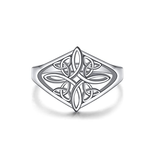 Witches Knot Ring 925 Sterling Silver Ring Celtic Knot Heart Cross High Polish Tarnish Resistant Eternity Wedding Band Stackable Ring Irish Jewelry Gifts for Women