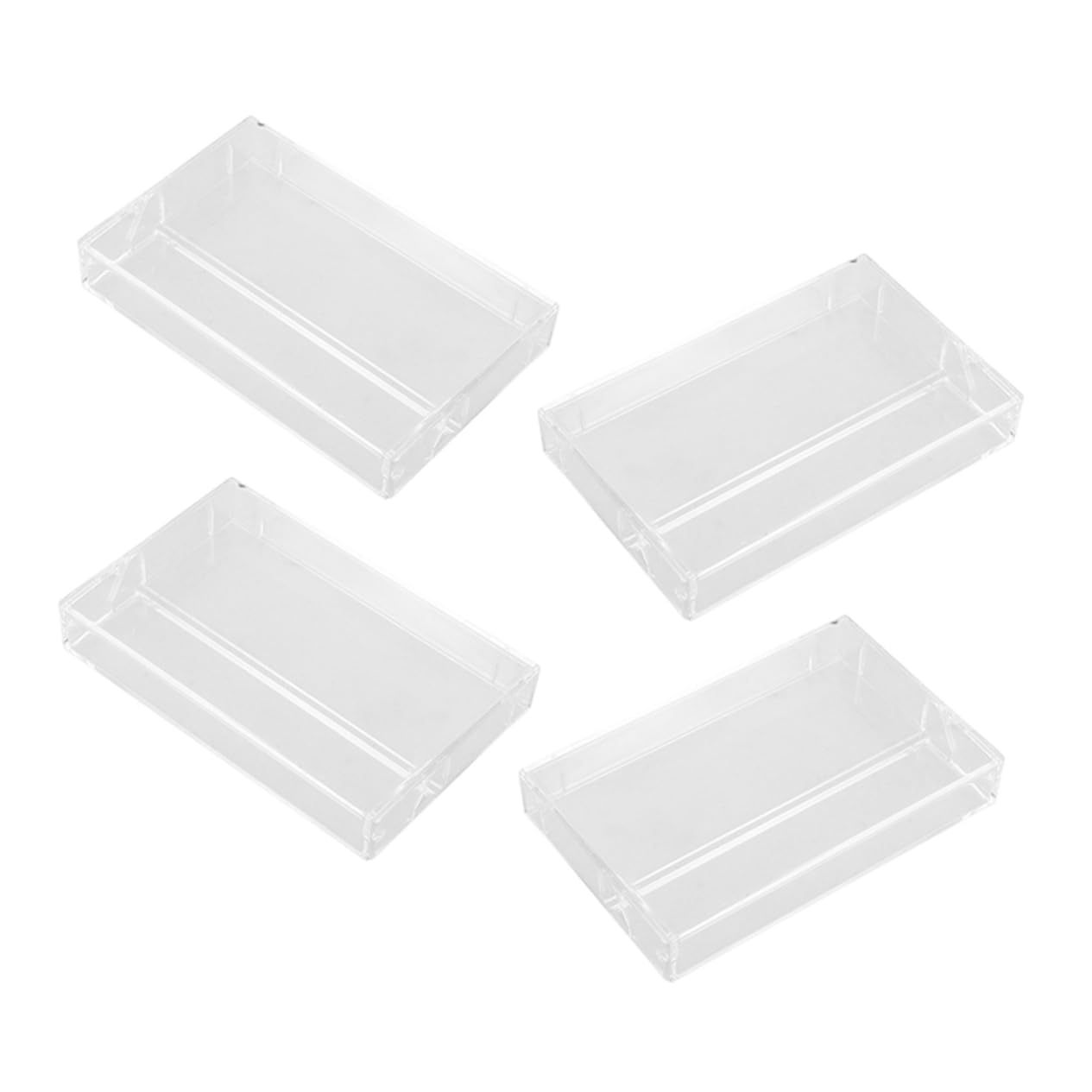 PRETYZOOM 4pcs Vintage Transparent Cassette Tape Storage Boxes Plastic Holders for Audio Tape for Collectors and Projects