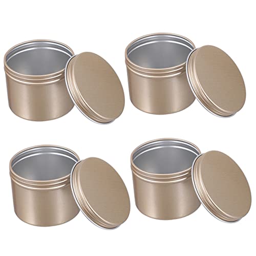 HOODANCOS Candle Making Jars Lids 4-pc Aluminum Can Storage Boxes Small Storage Tins