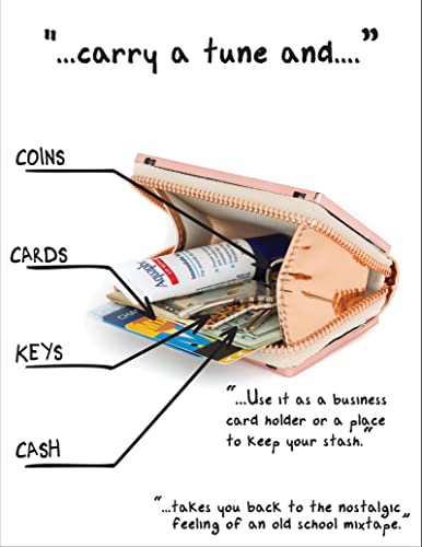 Fydelity Retro Cassette Tape Wallet Case Credit Cards Cash Cassette Wallet Zipper Wallet Colorful Women's Cute Wallet Vintage Wallet Retro Wallets Purse Card Holder Wallet For Women Rose Gold Chrome #TOP3