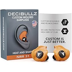 Decibullz - Custom Molded Earplugs, 31dB Highest NRR, Comfortable Hearing Protection for Shooting, Travel, Work and Concerts