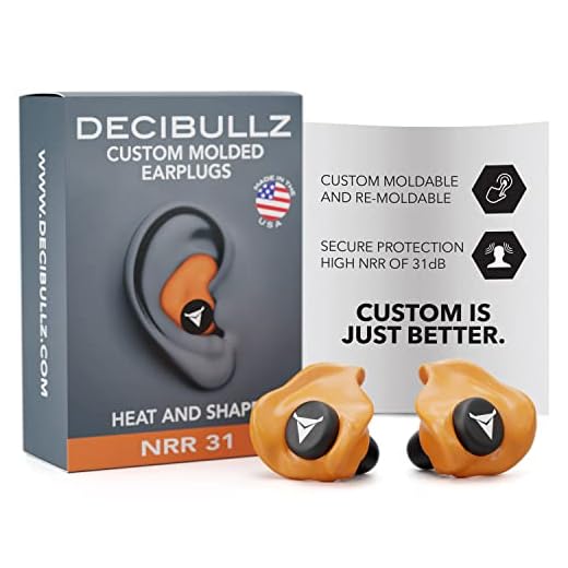 Decibullz - Custom Molded Earplugs, 31dB Highest NRR, Comfortable Hearing Protection for Shooting, Travel, Swimming, Work and Concerts (Orange)