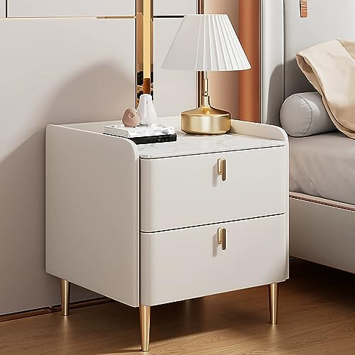モダンなミニマリストのホームベッドルームの大容量ベッドサイドテーブル、2つの引き出し付き多機能収納キャビネット、大容量の実用的なサイドテーブル、寝室の引き出しキャビネット、多機能収納キャビネット、小さな寝室の家具、強力な支持力、揺れや変形しにくい。 、収納