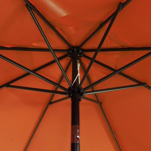 Image of Blissun 9' Outdoor Patio Umbrella, Outdoor Table Umbrella, Yard Umbrella, Market Umbrella with 8 Sturdy Ribs, Push Button Tilt and Crank