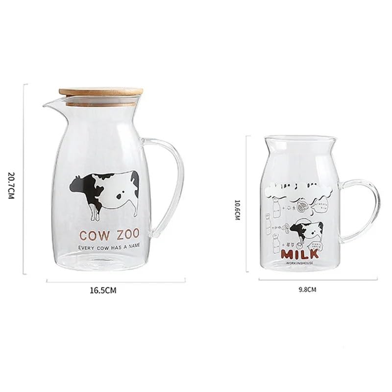 Brocche Bella Mucca Set di Bicchieri Una Pentola Quattro Tazze Set di Cinque Pezzi Tazza da Latte Bollitore for Acqua Fredda for Uso Domestico In Tazze da Caffè a Vento Caraffe da Tavola Brocche