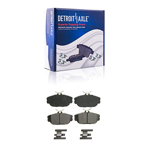 Image of Detroit Axle - Front Brake Kit Wheel Bearing for 1996-2000 Ford Taurus | Mercury Sable, Drilled Slotted Disc Brake Rotors Ceramic Pads Wheel Hub and Bearing Assembly Replacement