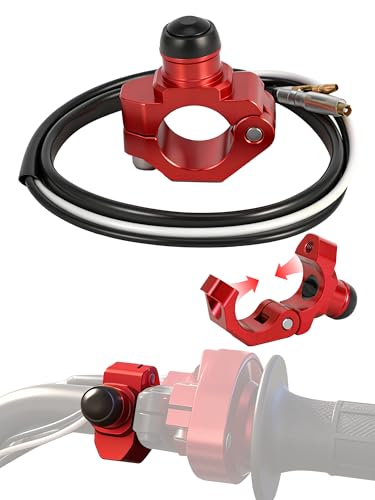 Image of JFG RACING Dirt Bike Engine Stop Start Kill Switch Button CNC with Clampable Mounting Backplate Universal for XR CRF 50 70 100 110 150 250 Dirt Pit Bike MX Motocross Supermoto Racing ATV Quad - Red