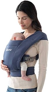 Ergobaby Embrace Cozy Newborn Baby Wrap Carrier (7-25 Pounds), Premium Cotton, Soft Navy